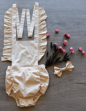 Load image into Gallery viewer, Beige Romper + Headband